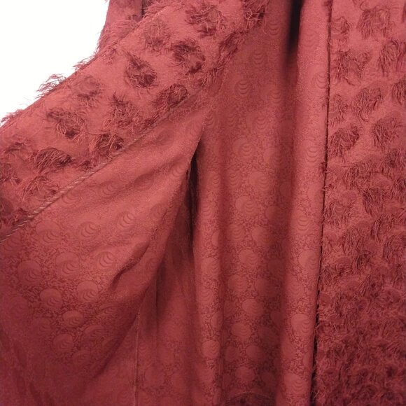 Dennis Basso Jacquard Topper Wine Red-Snap Closure Size Large Eyelash Design - Picture 6 of 12